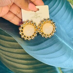 Cloud and gold earrings